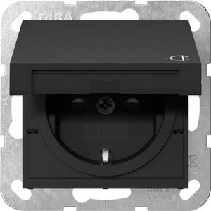 wandcontactdoos met randaarde KD + Safety Plus SRK System 55 zwart m