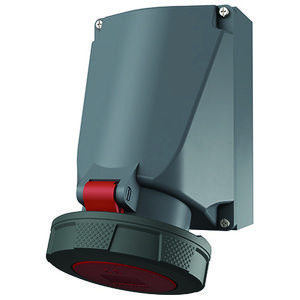Wandcontactdoos 63A 5-polig  6H 400V IP67 HW/VN materiaal AMELAN