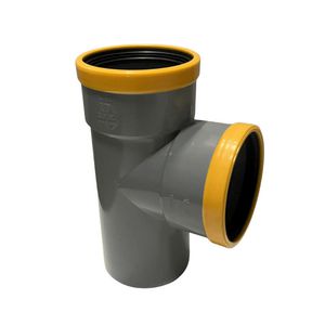 Wafix PVC manchet T-stuk 88° 125mm SN8 grijs 2x mof/spie