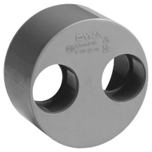 Wadal PVC lijm inzetverloopring 110x40x40mm (dubbel) grijs