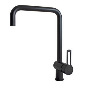 Keukenmengkraan RINGO 1-hendel hoge uitloop sprong 230mm zwart met aansluitslangen