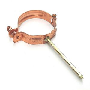 Koperen HWA scharnierpijpbeugel 100mm met slagpen