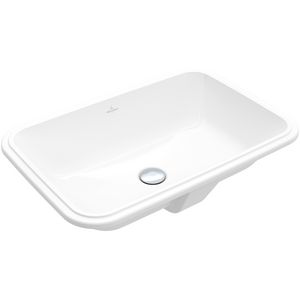 Onderbouwwastafel Architectura 570x370mm wit Alpin ongeslepen met overloop