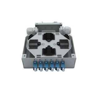 Din Rail Mount Fiber Splice Box Loaded 6pc LC6D 128x130x36mm