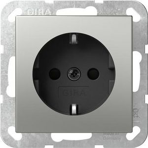 wandcontactdoos met randaarde Safety Plus SRK System 55 edelstaal