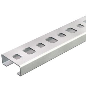 Lengte a 2m. profielrail geperforeerd sleufbreedte 11mm 20x8mm