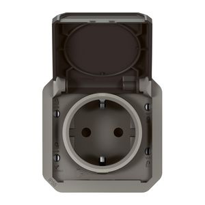 Wandcontactdoos RA steekklem mechanisme antraciet Plexo