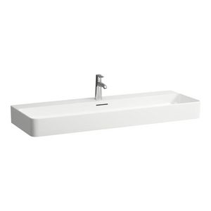 Meubelwastafel 1200x420mm z. kraangat met overloop wit
