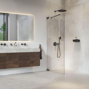 Closetrolhouder enkel zonder klep met planchet metal black OPAL