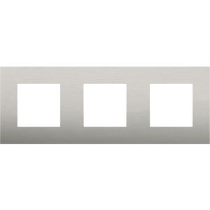 3-Voudige afdekplaat 71mm centerafst. Pure stainlesste