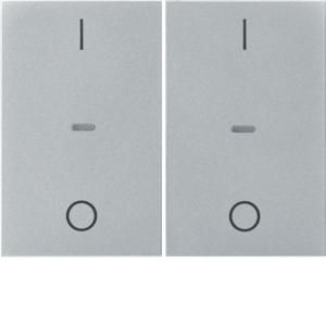 Drukknopmodule afdekking 2-v I/O berker K.5 aluminium