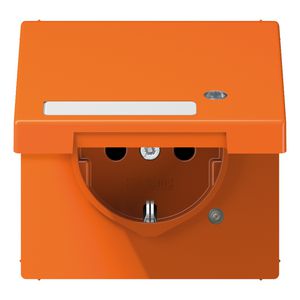 Wandcontactdoos oranje klapd tekstvast&contr.l. LS990