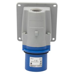 Toestelcontactstop 230V 16A 3P IP44 blauw P17 Tempra