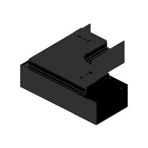 Platte bocht 90° aluminium zwart RAL9017 set (2-delig) tbv leidinggoot