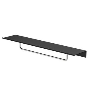 Planchet metaal 600mm black met handdoekrek 400mm rvs LEEV