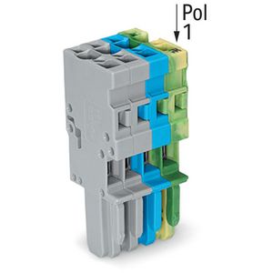 1-draads female steker CAGE CLAMP 4mm² grijs/groen-g VVE=50