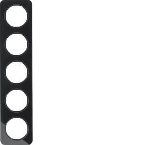 Afdekraam 5-v berker R.1 Glas zwart