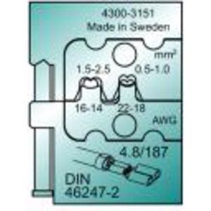 Inzetmatrijs MTF ongeisol vlakstekerhulzen 0,5-2,5mm² Fkrimp