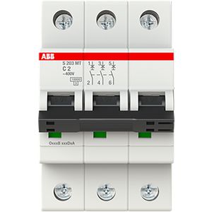 Installatieautomaat S200MT 3P C-karakteristiek 2A 10kA TraC-karakteristiek tie