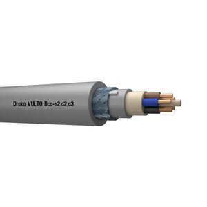 Haspel a 500m. VULTO VO-YMvKas Dca 0,6/1kV gy# 5x1,5/1,5mm² (blauw - bruin - grijs - 2x zwart)