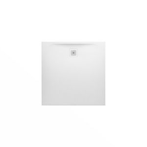 Douchevloer 1000x1000mm vierkant wit Marbond composiet afvoer aan zijde