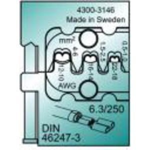 Inzetmatrijs MTF ongeisol vlakstekerhulzen 0,5-6mm² F-krimp