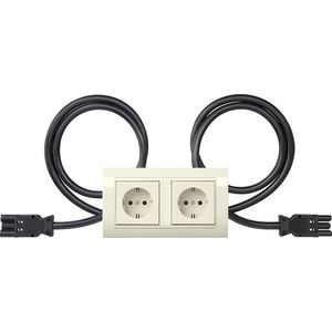 wandcontactdoos met randaarde 2-voudig voorg. + Afdekraam bred T10 Wiel Gira Standard 55 cr