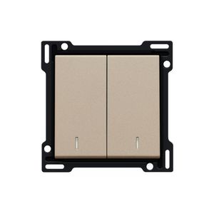 Afwerkingsset dubbele lens serieschakelaar champagne