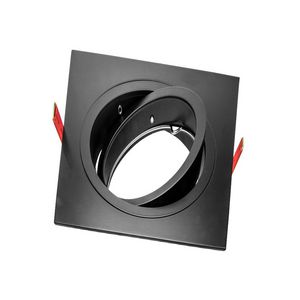 Inbouwarmatuur AR111 1 gat vierkant verstelbaar zwart