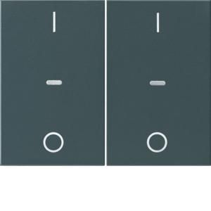 Drukknopmodule afdekking 2-v I/O berker K.1 antraciet