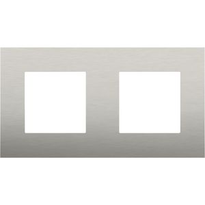 2-voudige afdekplaat hoh 71mm Pure stainless steel
