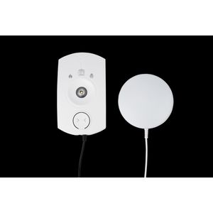 Flitslamp 230V gevoed, draadloos doorkoppelbaar met trilpad