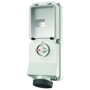 Wandcontactdoos 63A 4-polig  7H 500V IP67 DUO + rail