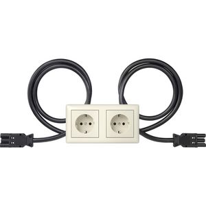wandcontactdoos met randaarde 2-voudig voorg. + Afdekraam T10 Wiel Gira Standard 55 creme wit