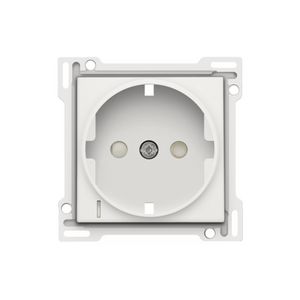 Afwerkingsset stopcontact randaarde besch/spanning white
