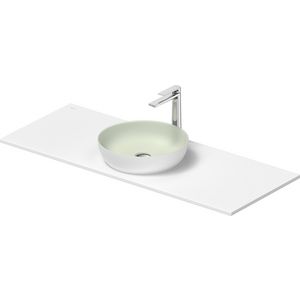 SIVIDA #268015 wastafelblad incl. opzetkom buitenzijde wit zijdemat binnenzijde lichtgroen 1280mm