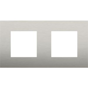 2-voudige afdekplaat hoh 71mm Pure stainless steel