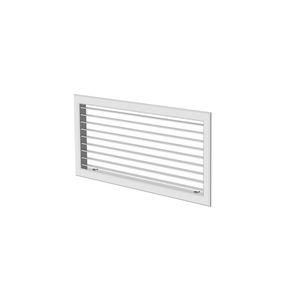 Wandrooster alu. NOVA-A-2-1-400x150-H-SW dubbele schoep wit