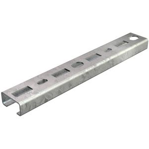Lengte a 2m. profielrail geperforeerd sleufbreedte 16mm 30x15mm staal