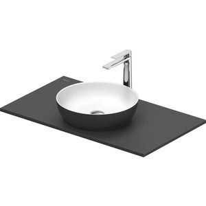 SIVIDA #268013 wastafelblad incl. opzetkom donkergrijs mat binnenzijde wit mat 880mm