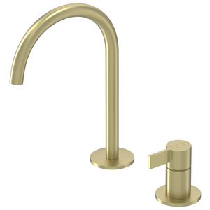 Wastafelmengkraan PACT 2-gats bladmontage uitloop geborsteld mat goud