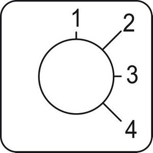 Etiket voor nokkenschakelaar 1 tot 4 45x45mm Harmony K1/K2