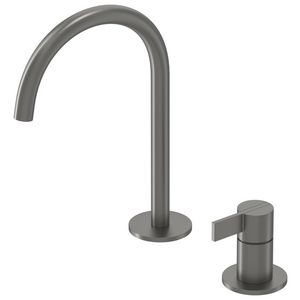 Wastafelmengkraan PACT 2-gats bladmontage uitloop geborsteld metal black PVD