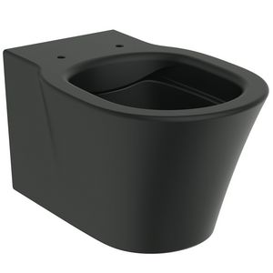 Wandcloset 540mm rimls+ diepspoel blinde bevestiging silk black E2 (excl. zitting)