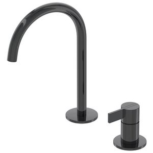 Wastafelmengkraan PACT 2-gats bladmontage uitloop zwart chroom