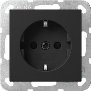 wandcontactdoos met randaarde Safety Plus zonder kl. System 55 zwart m