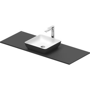 SIVIDA #268020 wastafelblad incl. opzetkom donkergrijs mat binnenzijde wit mat 1280mm