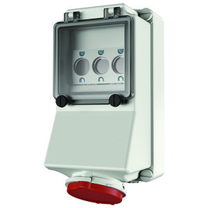 Wandcontactdoos 16A 5-polig  6H 400V IP44 5004