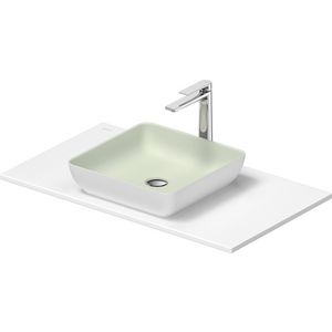 SIVIDA #268018 wastafelblad incl. opzetkom buitenzijde wit zijdemat binnenzijde lichtgroen 880mm