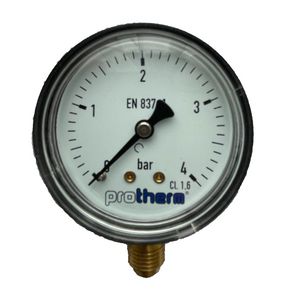 Manometer 63mm 0-4bar 1/4" onderaansluiting